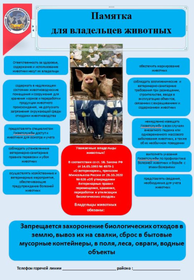 Памятка для владельцев животных. Памятка для владельцев животных.